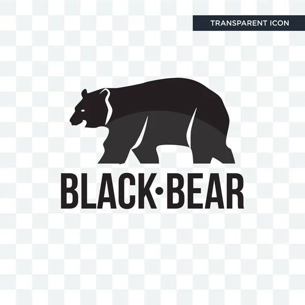 Černý medvěd vektorové ikony izolované na průhledné pozadí, černý — Stockový vektor