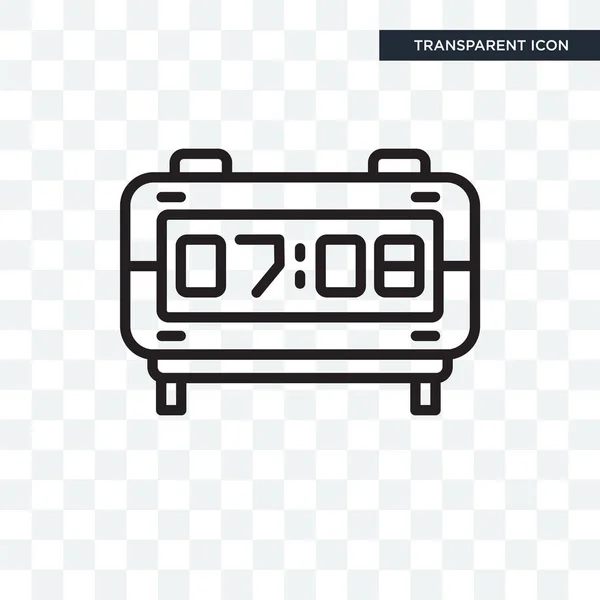 Digital clock vector icon isolated on transparent background, Di — Stock Vector