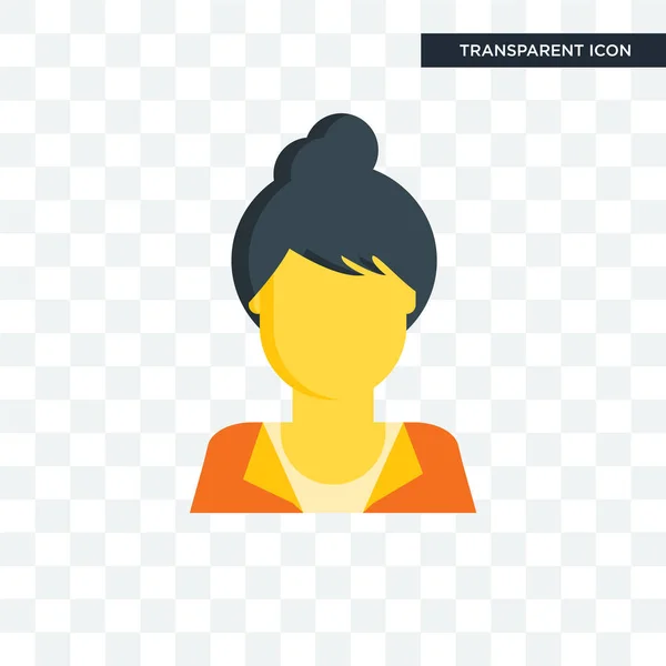 Mujer icono vectorial aislado sobre fondo transparente, logotipo de la mujer — Vector de stock