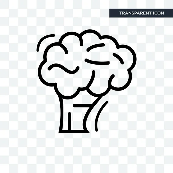 Human Brain vector icon isolated on transparent background, Huma — Stock Vector