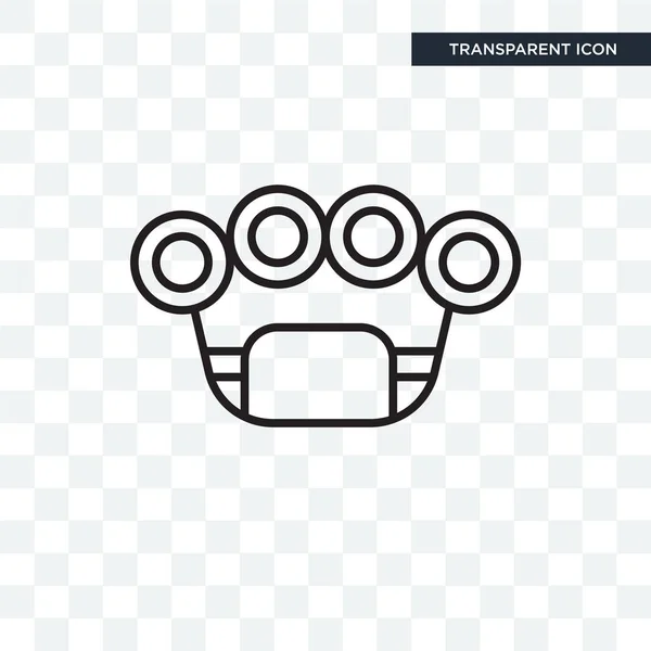 Brass knuckles vector icon isolated on transparent background, B — Stock Vector