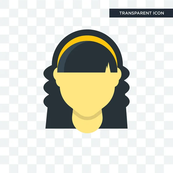 Женщина вектор волос значок изолирован на прозрачном фоне, женщина — стоковый вектор