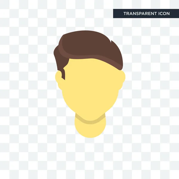 Icône vecteur cheveux homme isolé sur fond transparent, Homme hai — Image vectorielle