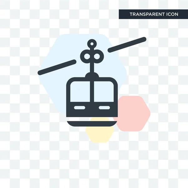 Kabelbaan cabine vector pictogram geïsoleerd op transparante achtergrond, — Stockvector