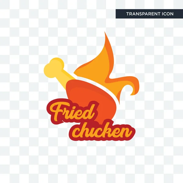 Fried chicken vector icon isolated on transparent background, fr — Stock Vector