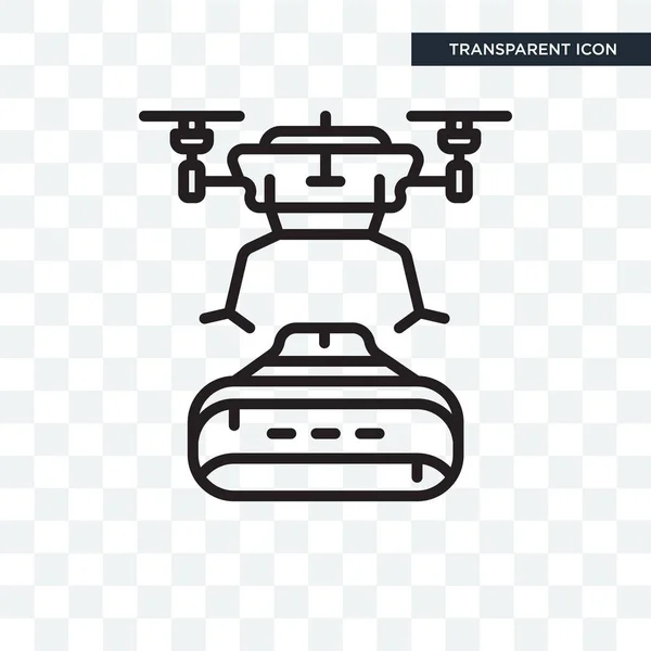 Drone vettoriale icona isolata su sfondo trasparente, Drone logo design — Vettoriale Stock