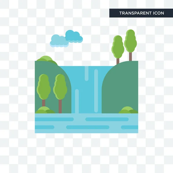 Waterfall vector icon isolated on transparent background, Waterf