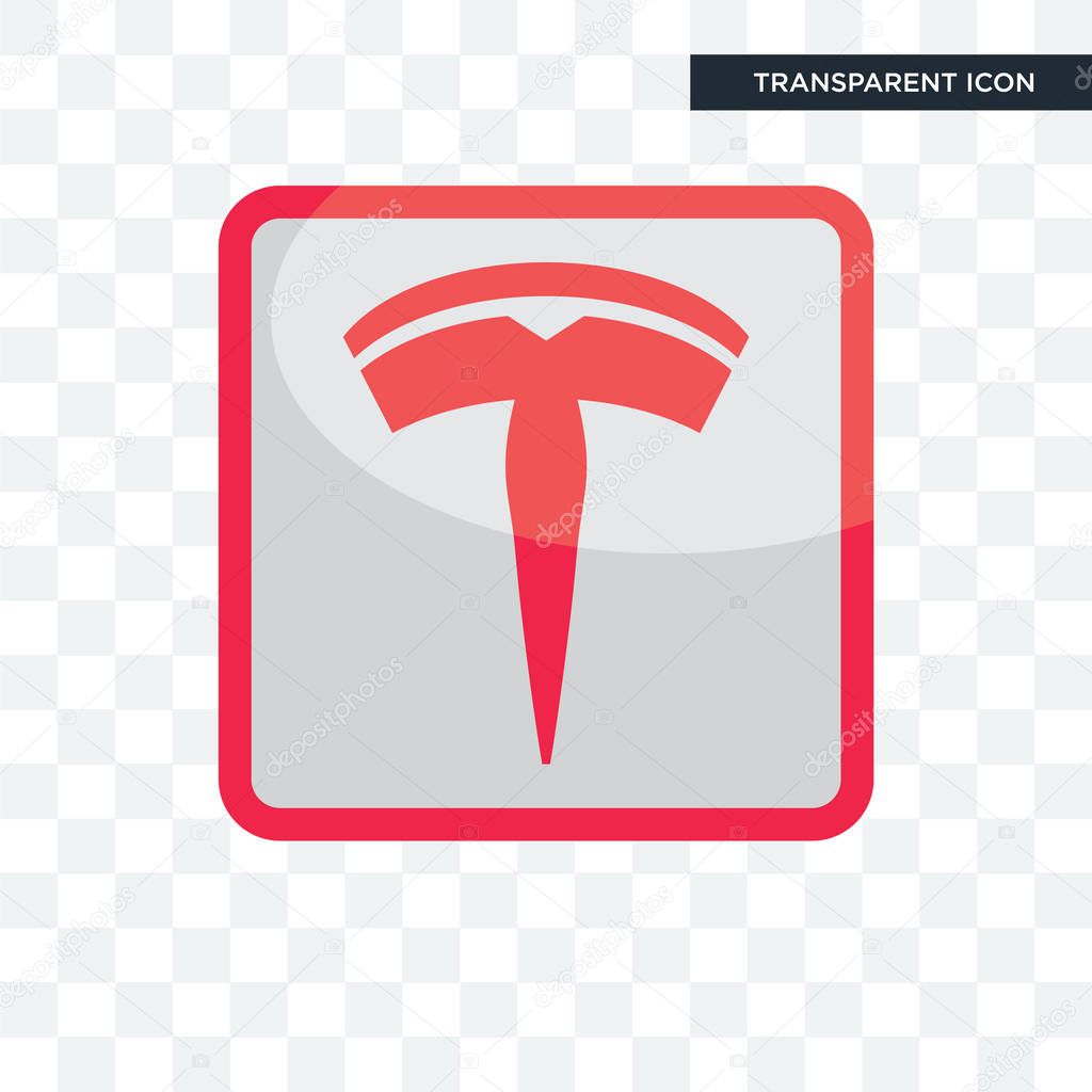 Tesla vector icon isolated on transparent background, tesla logo concept