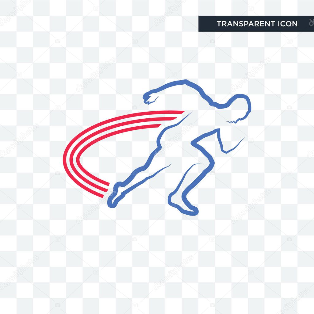 Track and field vector icon isolated on transparent background, track and field logo concept