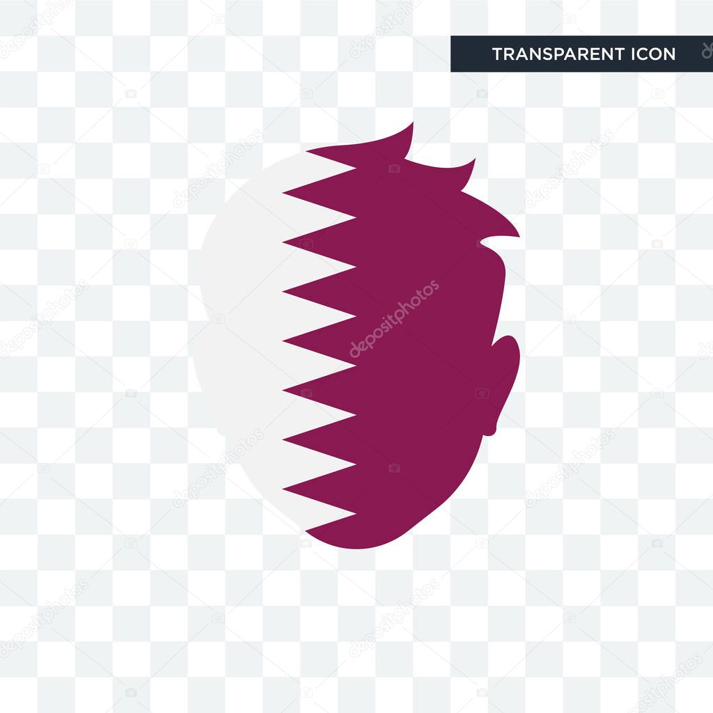 Qatar vector icon isolated on transparent background, Qatar logo