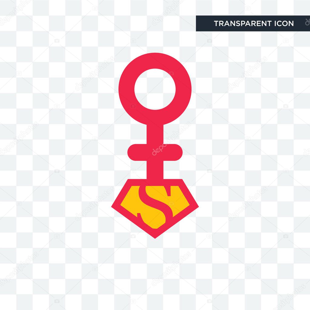 Superwoman vector icon isolated on transparent background, superwoman logo concept