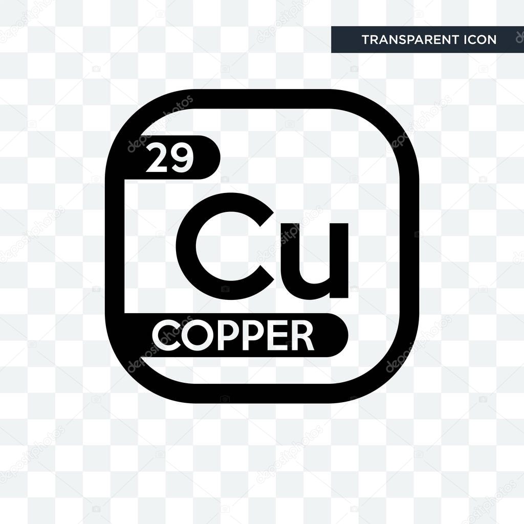 Copper vector icon isolated on transparent background, copper logo concept