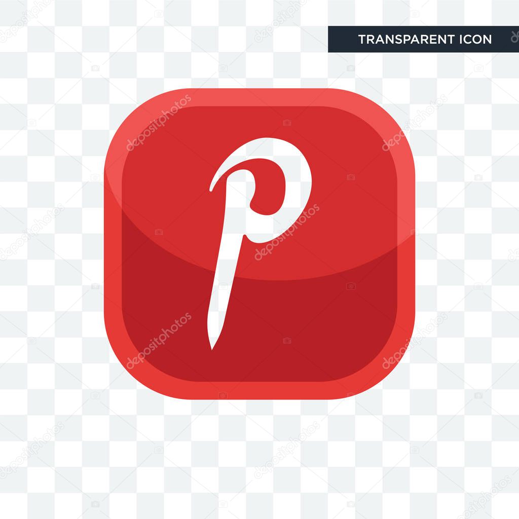 pinterest vector icon isolated on transparent background, pinter