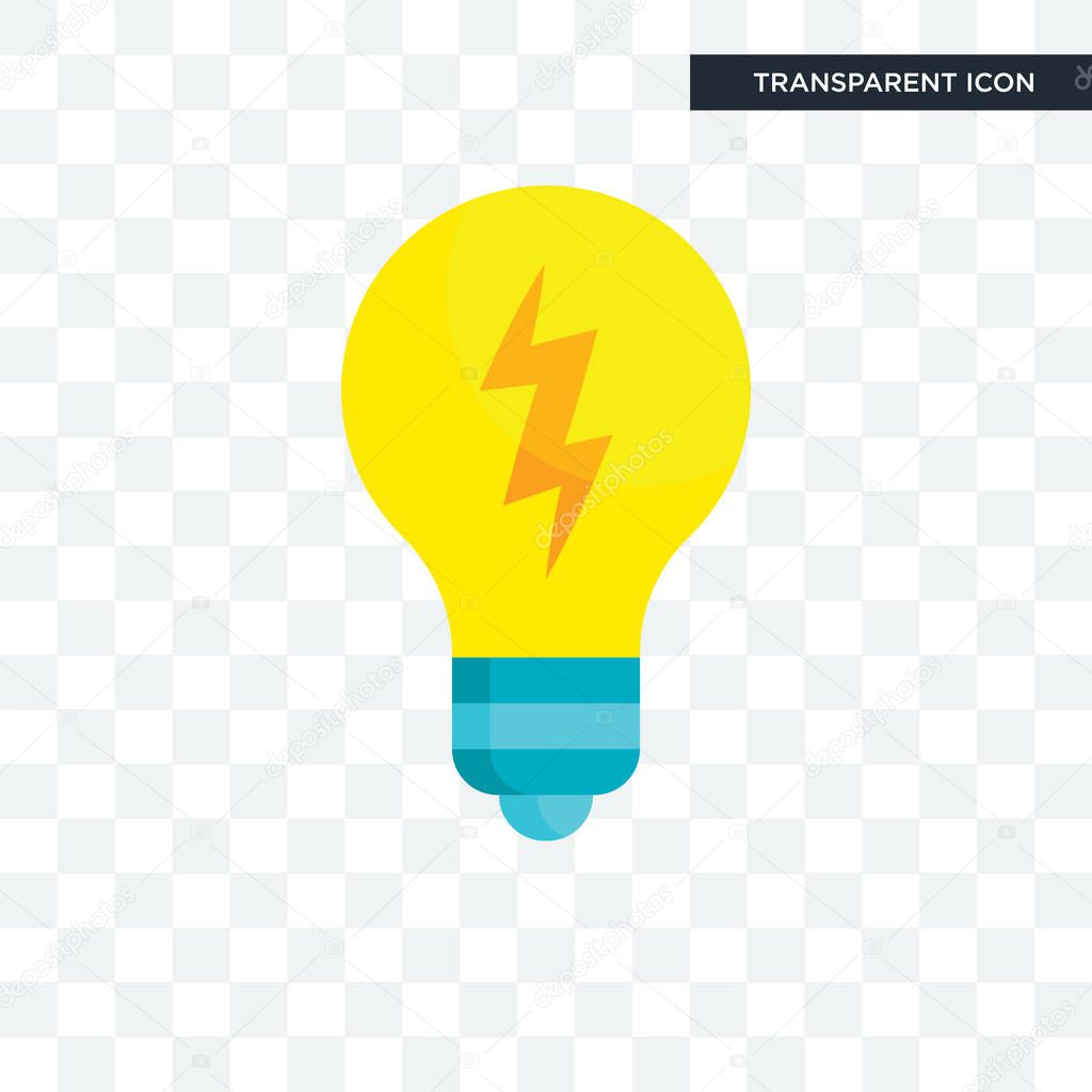 Light bulb vector icon isolated on transparent background, Light