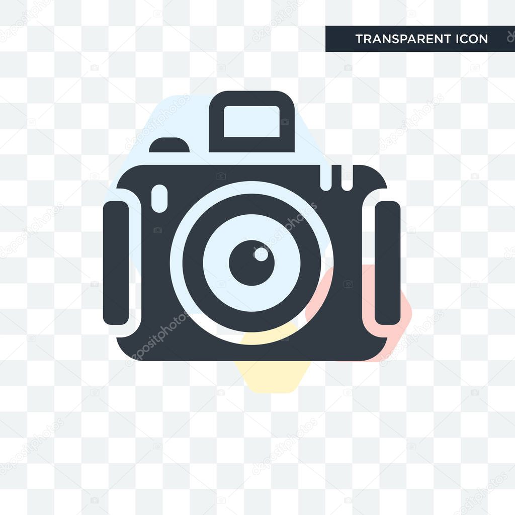 Photo camera vector icon isolated on transparent background, Photo camera logo concept