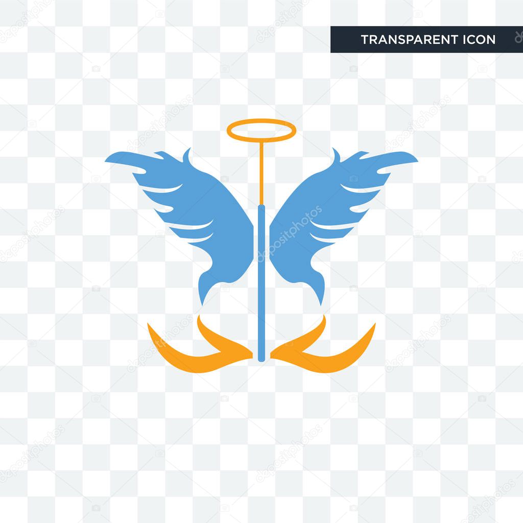 Guardian angel vector icon isolated on transparent background, guardian angel logo concept