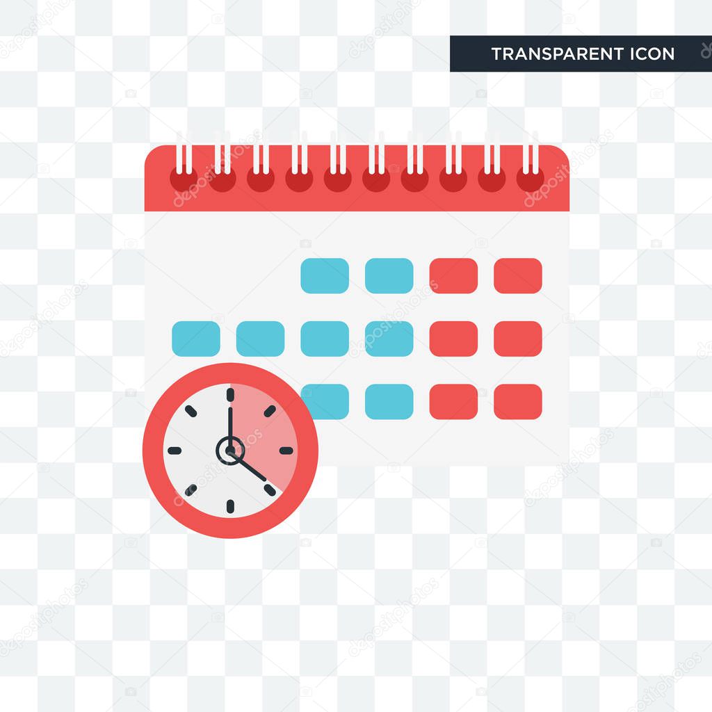 Timetable vector icon isolated on transparent background, Timeta