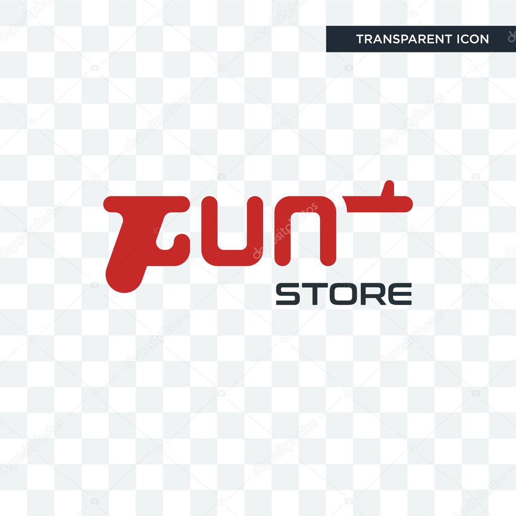 Gun store vector icon isolated on transparent background, gun store logo concept