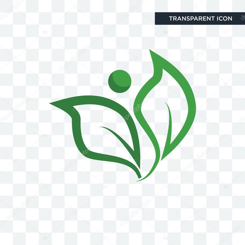 Leaf vector icon isolated on transparent background, leaf logo concept