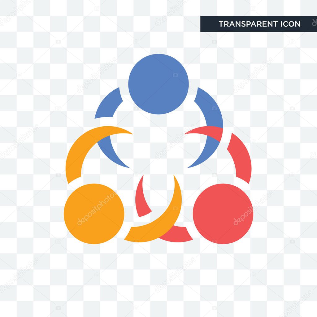 3 people vector icon isolated on transparent background, 3 people logo concept