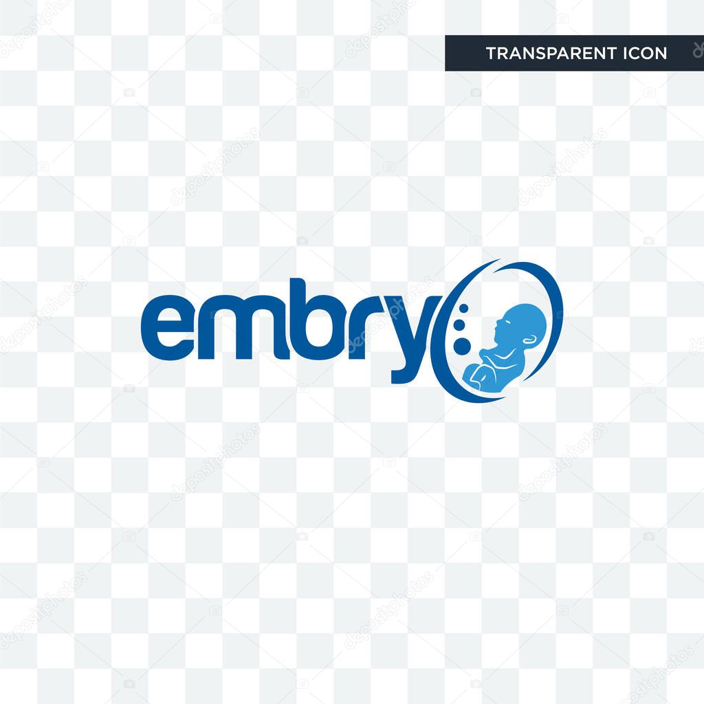 Embryo vector icon isolated on transparent background, embryo logo concept