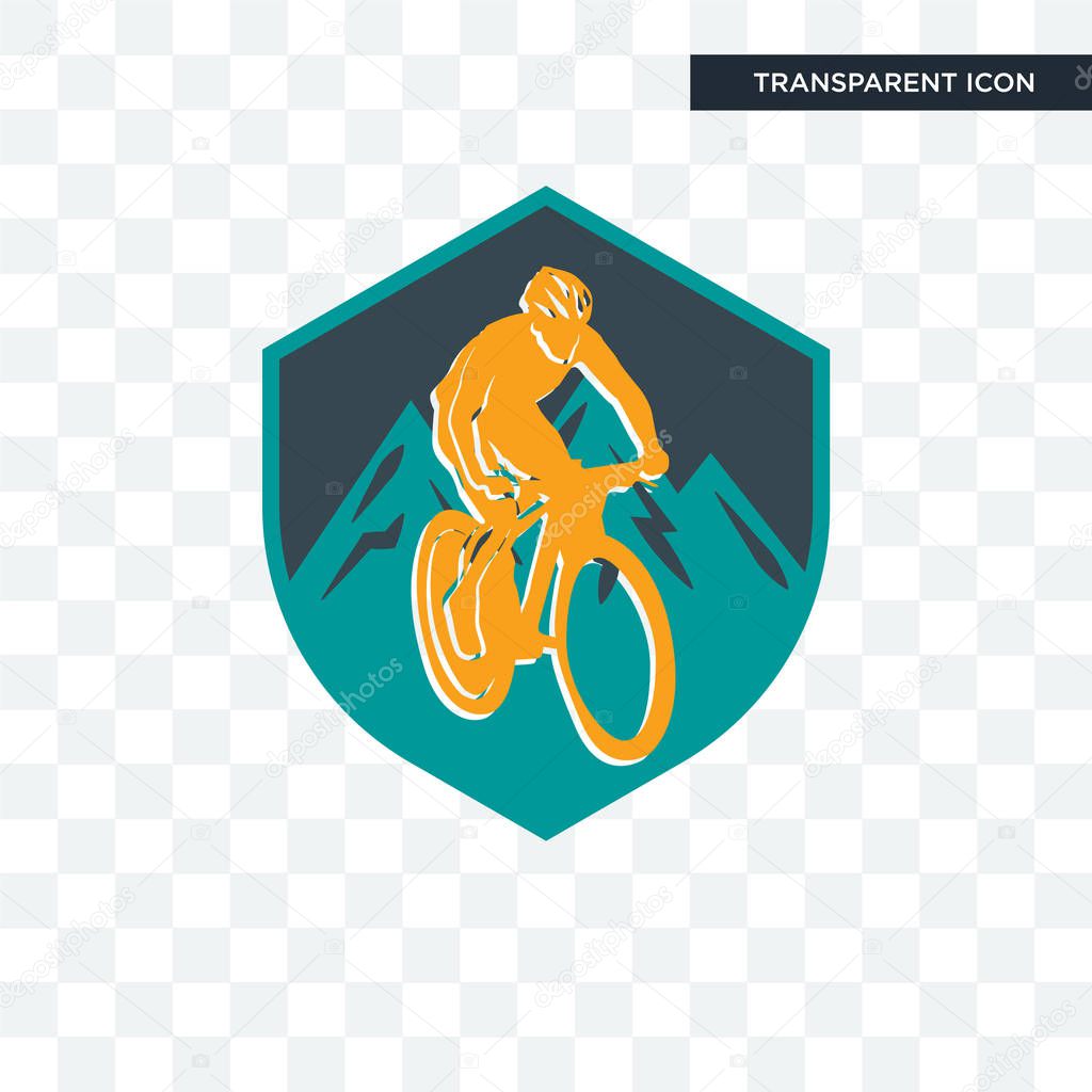 mountain bike vector icon isolated on transparent background, mo