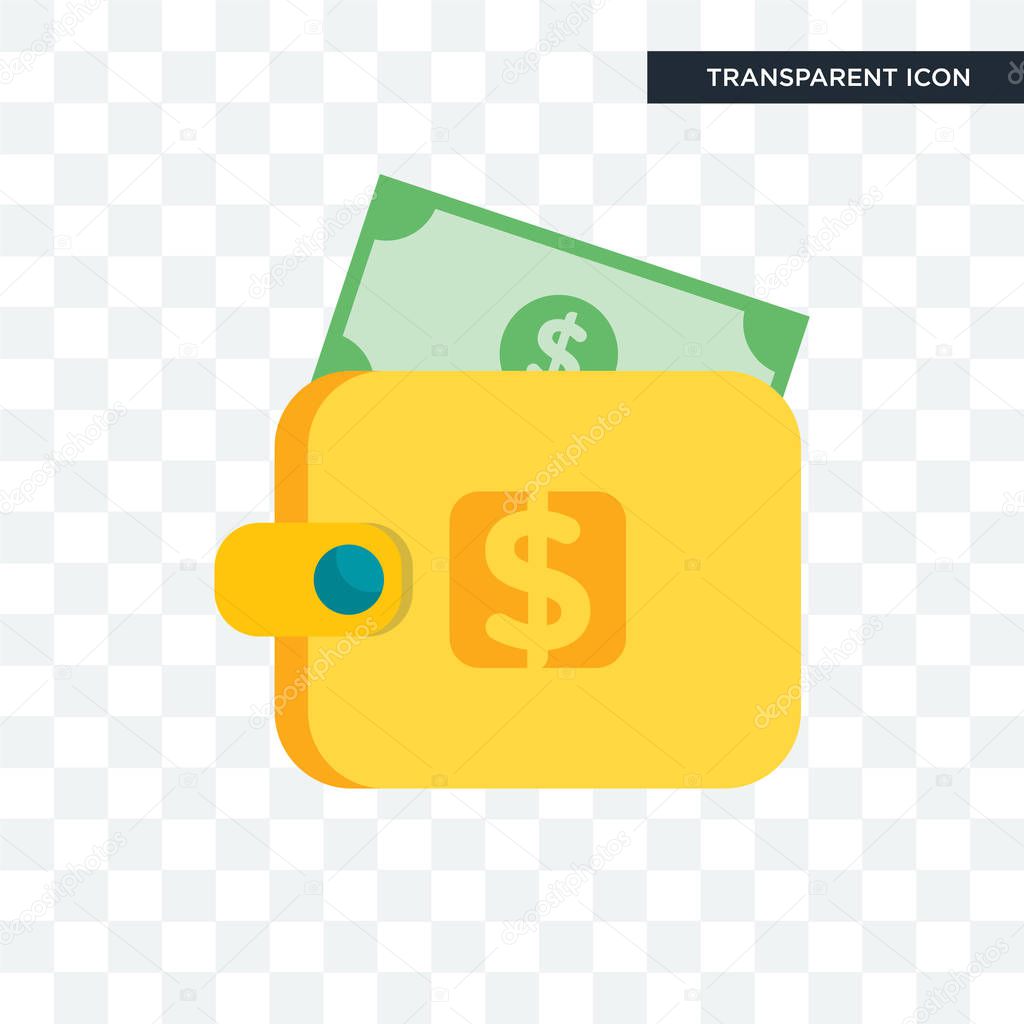 Wallet vector icon isolated on transparent background, Wallet lo
