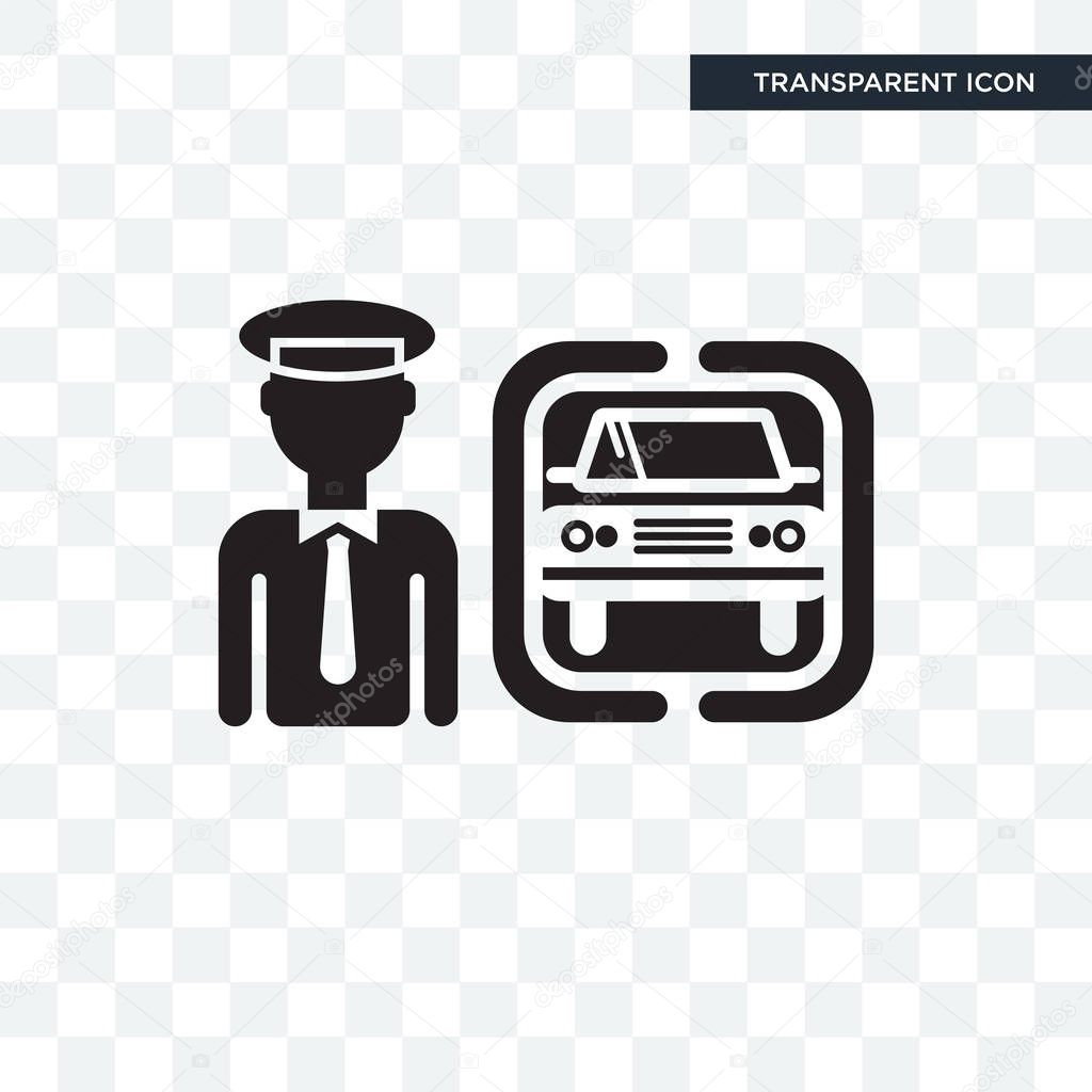 Chauffeur vector icon isolated on transparent background, Chauff