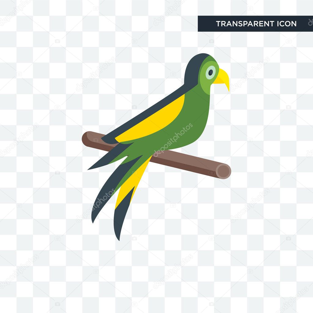 Parrot vector icon isolated on transparent background, Parrot logo concept