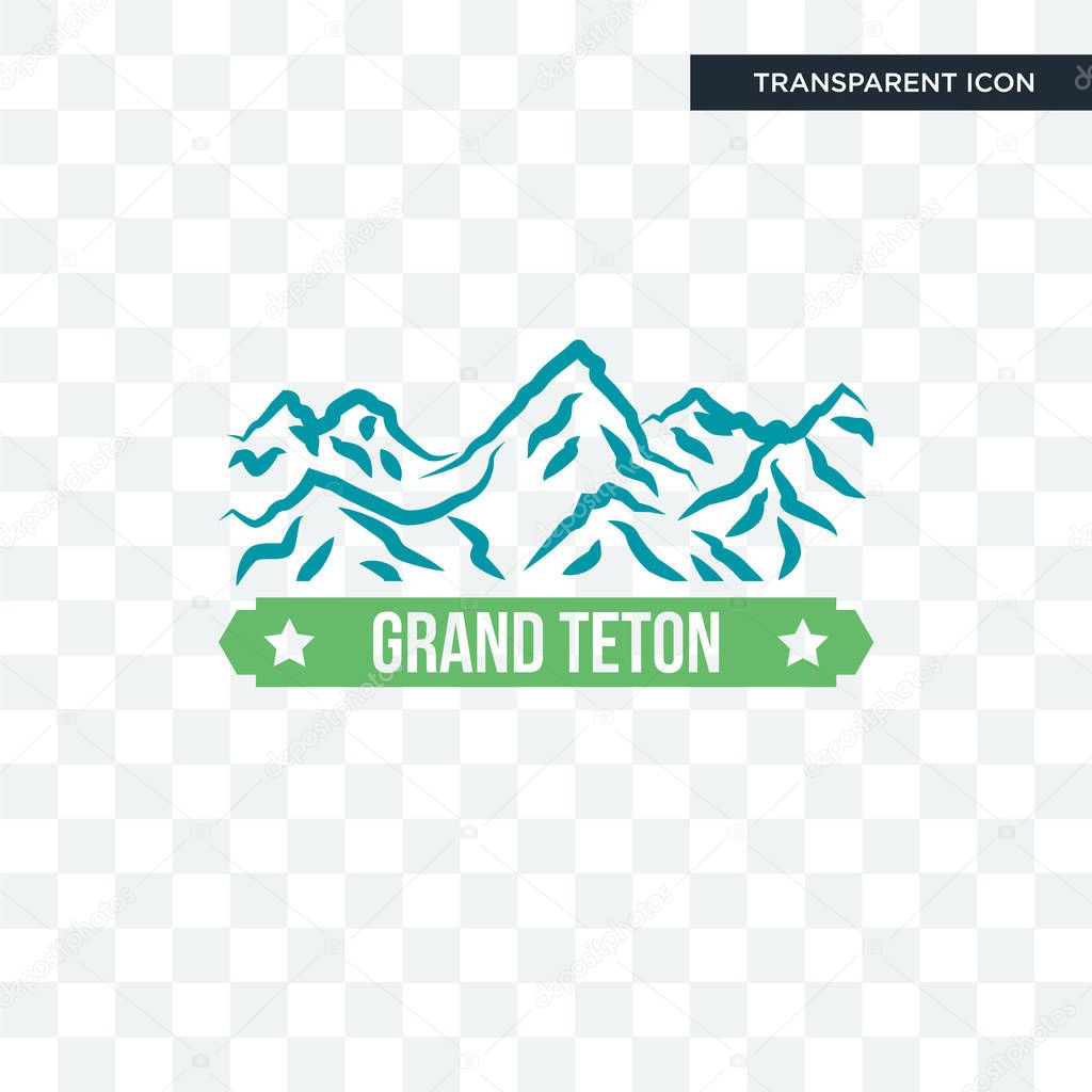 grand teton vector icon isolated on transparent background, gran