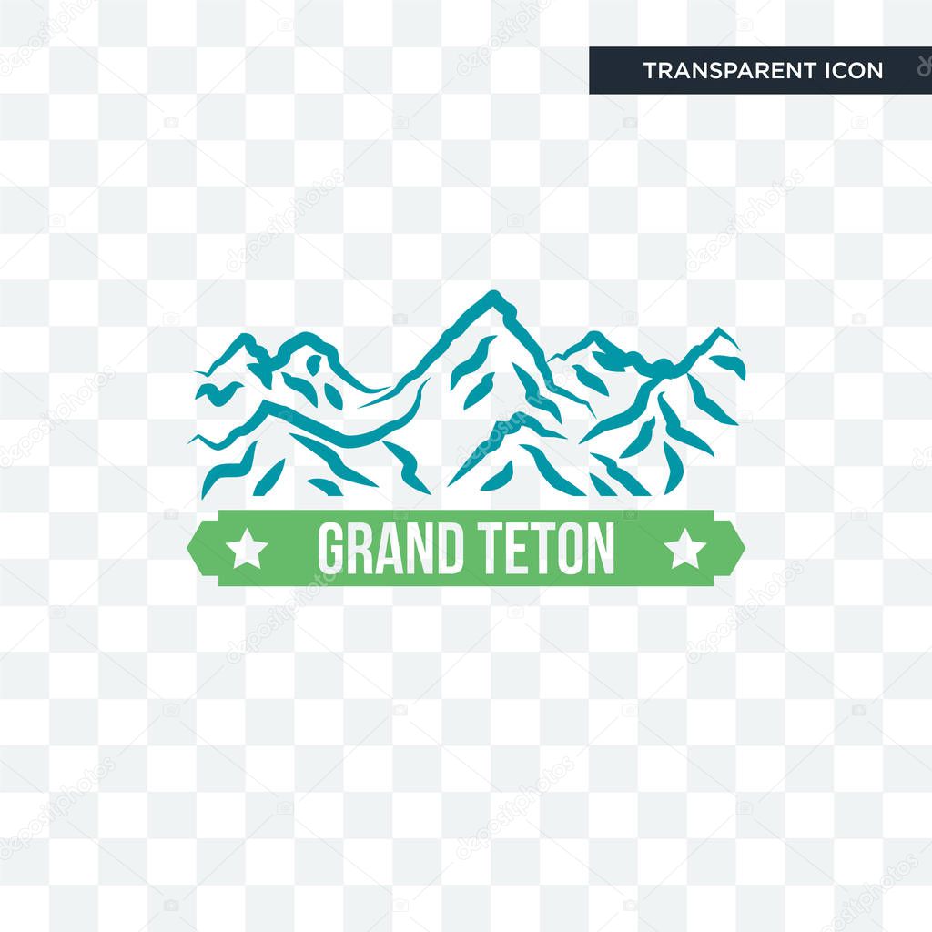 Grand teton vector icon isolated on transparent background, grand teton logo concept