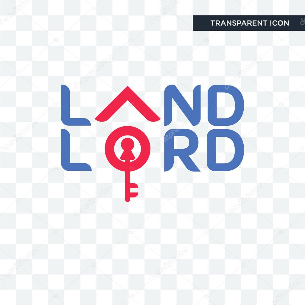Landlord vector icon isolated on transparent background, landlord logo concept