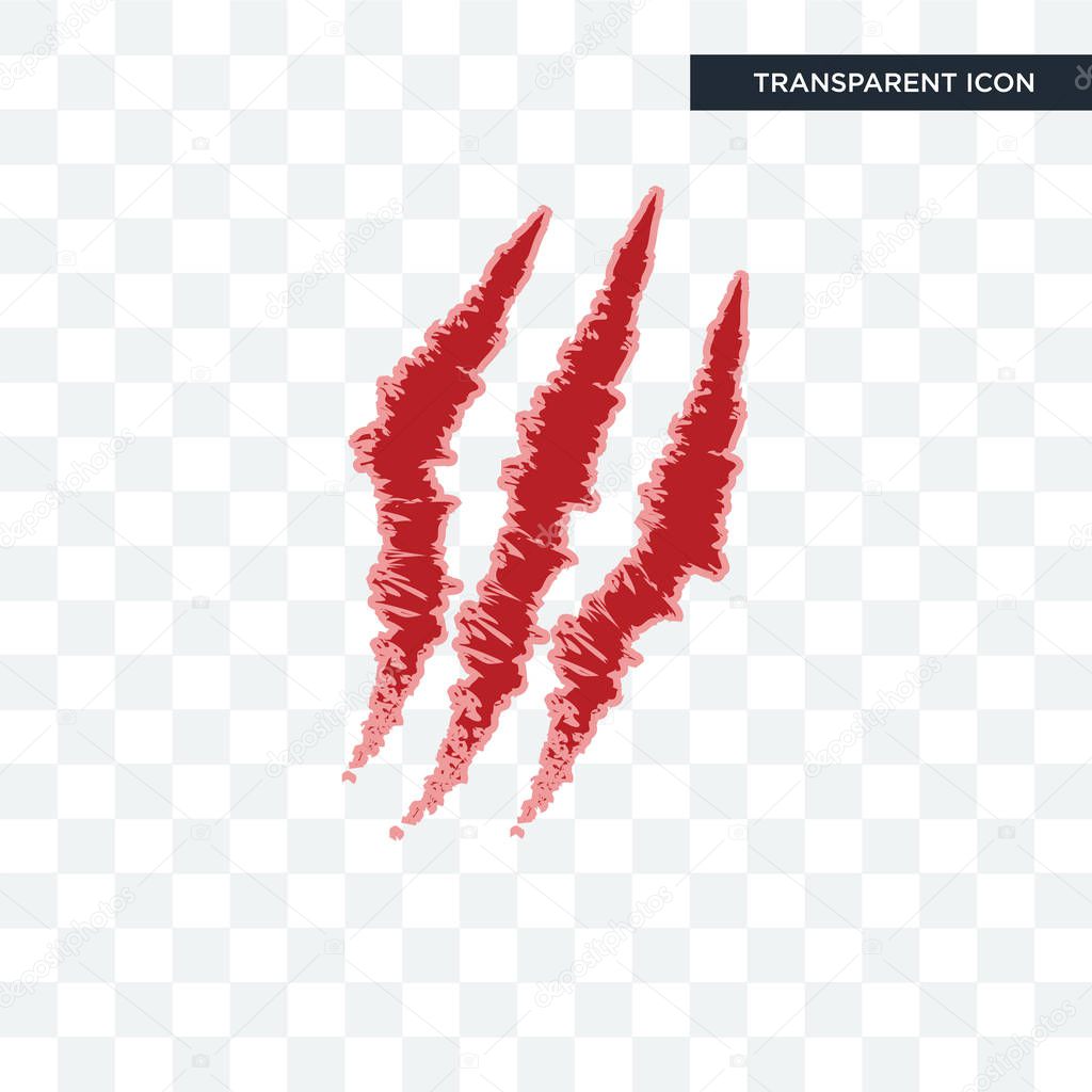 Claw mark vector icon isolated on transparent background, claw mark logo concept