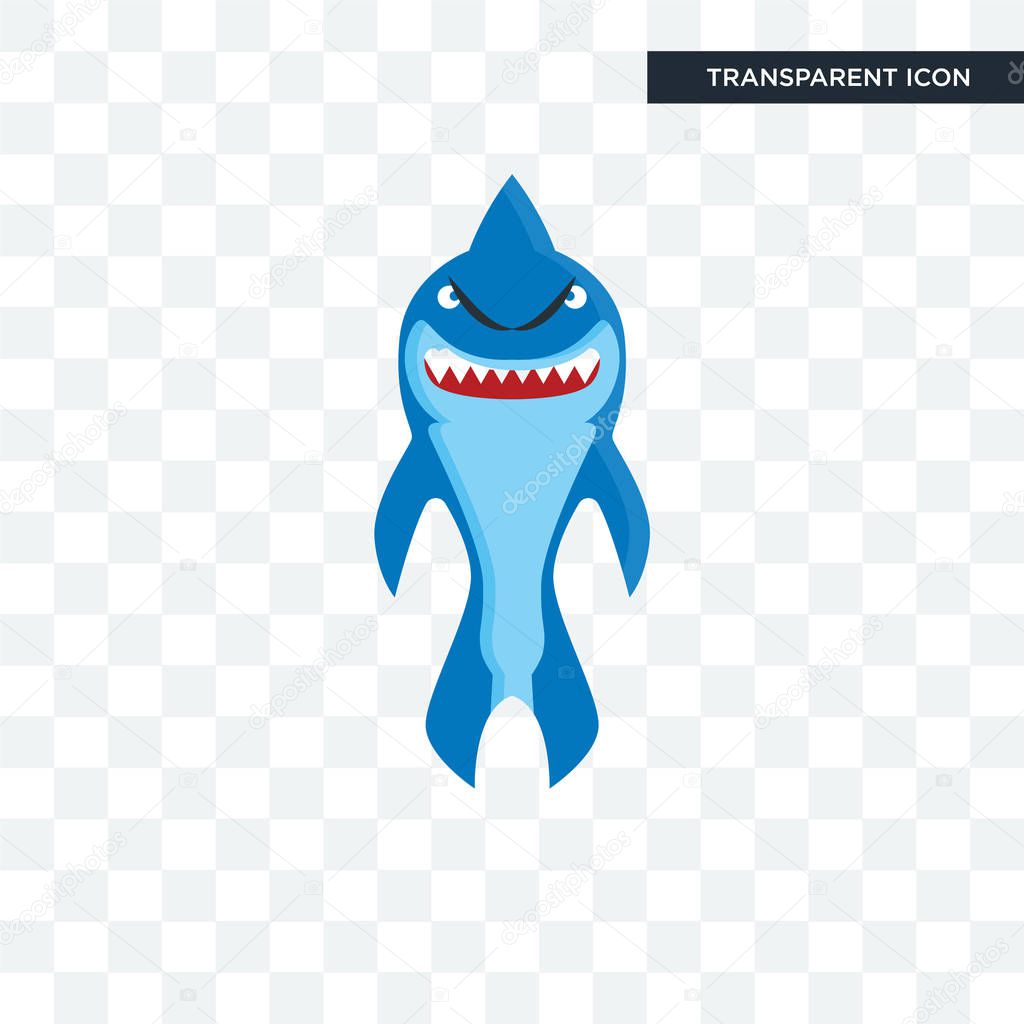Shark mascot vector icon isolated on transparent background, shark mascot logo concept