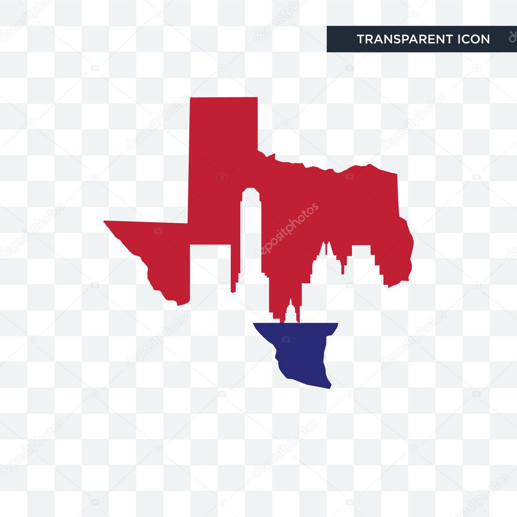 State of Texas vector icon isolated on transparent background, state of Texas logo concept