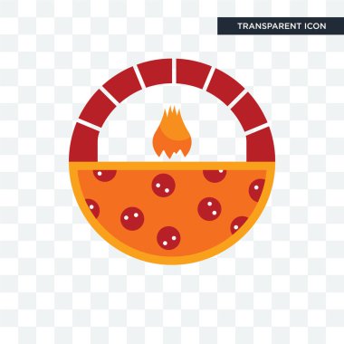 tuğla fırın pizza vektör simgesi üzerinde şeffaf arka plan izole,