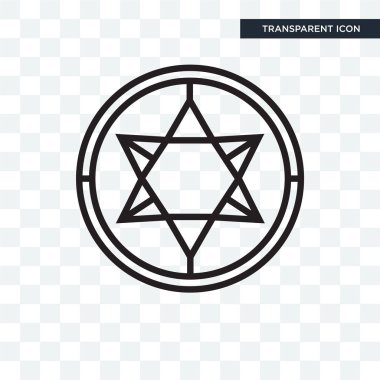 Saydam arka plan üzerinde Pentag izole pentagram vektör simgesi