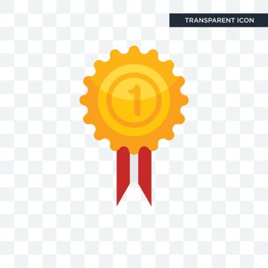 Saydam arka plan üzerinde madalya logo izole madalya vektör simgesi