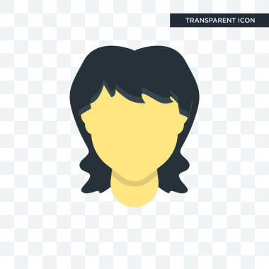 İzole kadın saç vektör simge şeffaf arka plan üzerinde kadın