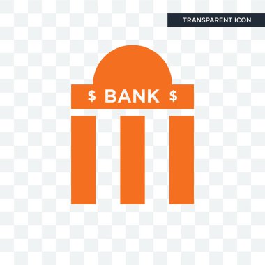 Banka Şube vektör simgesi üzerinde şeffaf arka plan, izole banka