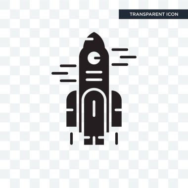 Saydam arka plan üzerinde roket lo izole roket vektör simgesi