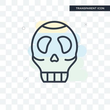 Saydam arka plan üzerinde kafatası logo izole kafatası vektör simgesi