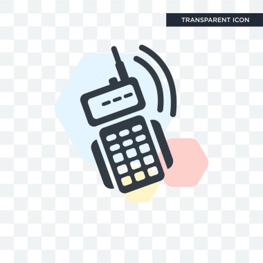 Saydam arka plan üzerinde W izole Walkie talkie vektör simgesi