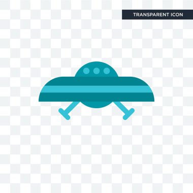 Saydam arka plan üzerinde Ufo logo des izole Ufo vektör simgesi