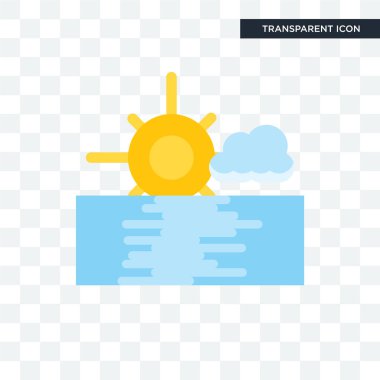 Saydam arka plan üzerinde günbatımı lo izole günbatımı vektör simgesi