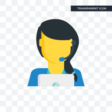 Müşteri hizmet vektör simgesi üzerinde şeffaf arka plan izole,