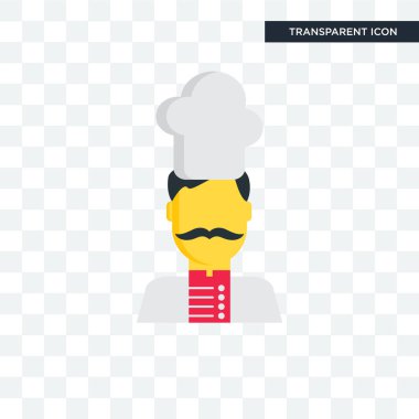 Saydam arka plan üzerinde Şef logosu d izole Şef vektör simgesi