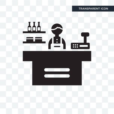 Saydam arka plan üzerinde mağaza logo izole mağaza vektör simgesi