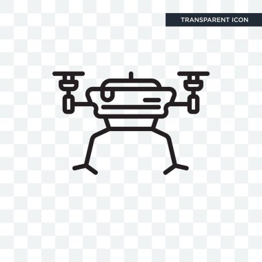 Saydam arka plan üzerinde dron logo tasarımı izole dron vektör simgesi