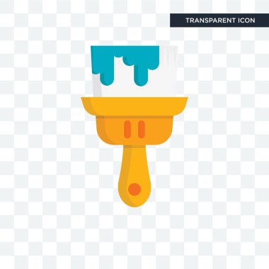 Saydam arka plan üzerinde ağrı izole boya fırça vektör simgesi